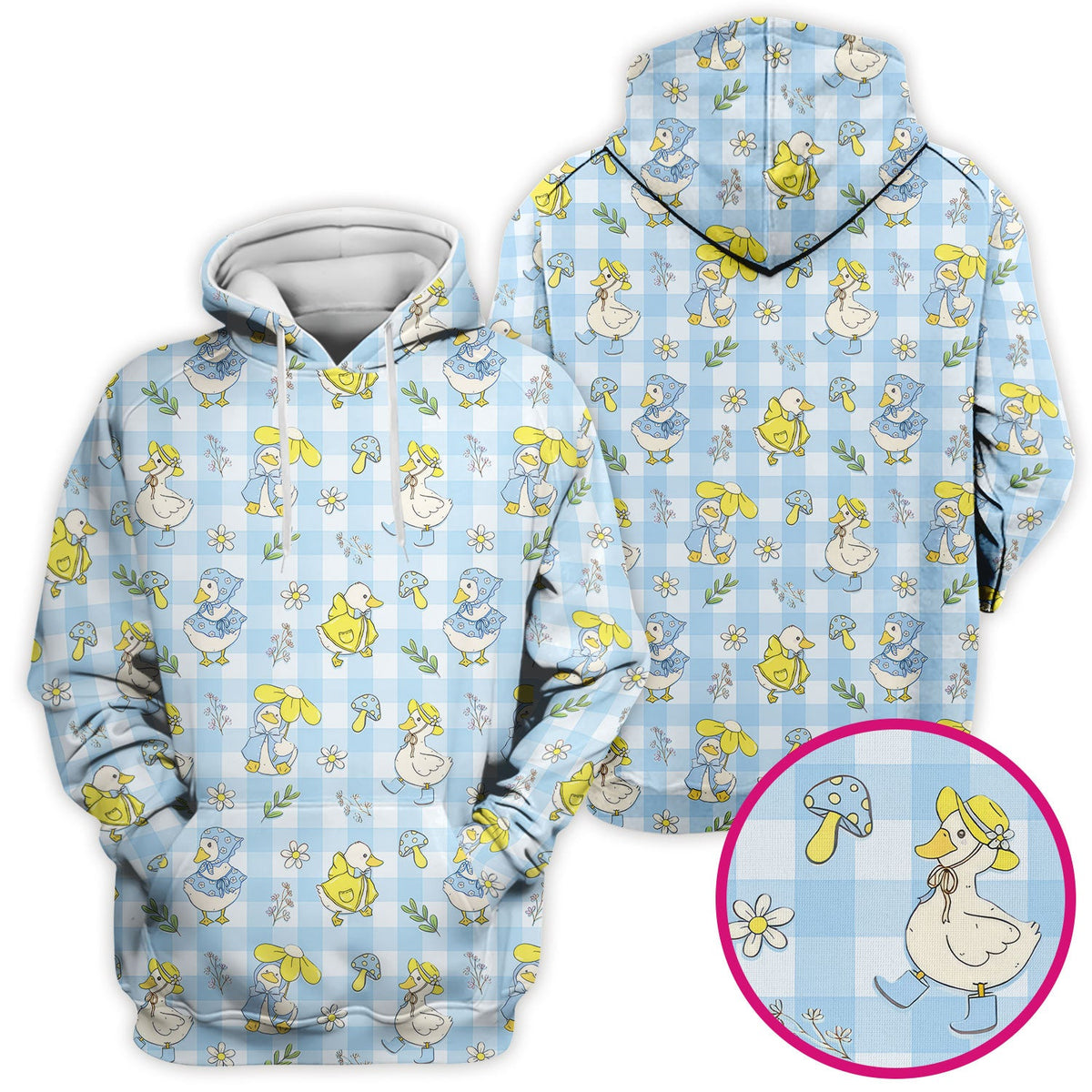 Duck Outfit Gingham Nurse Scrub Top
