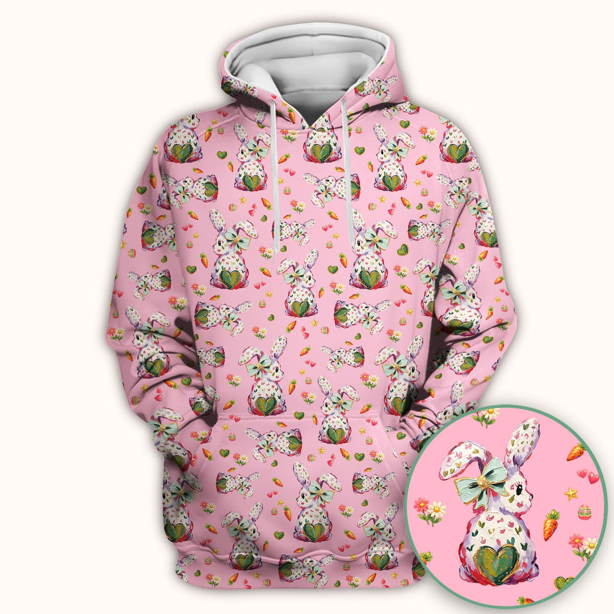 Pastel Bunny Easter Nurse Scrub Top