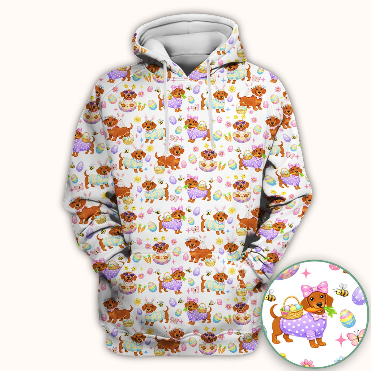 Easter Dachshund Nurse Scrub Top