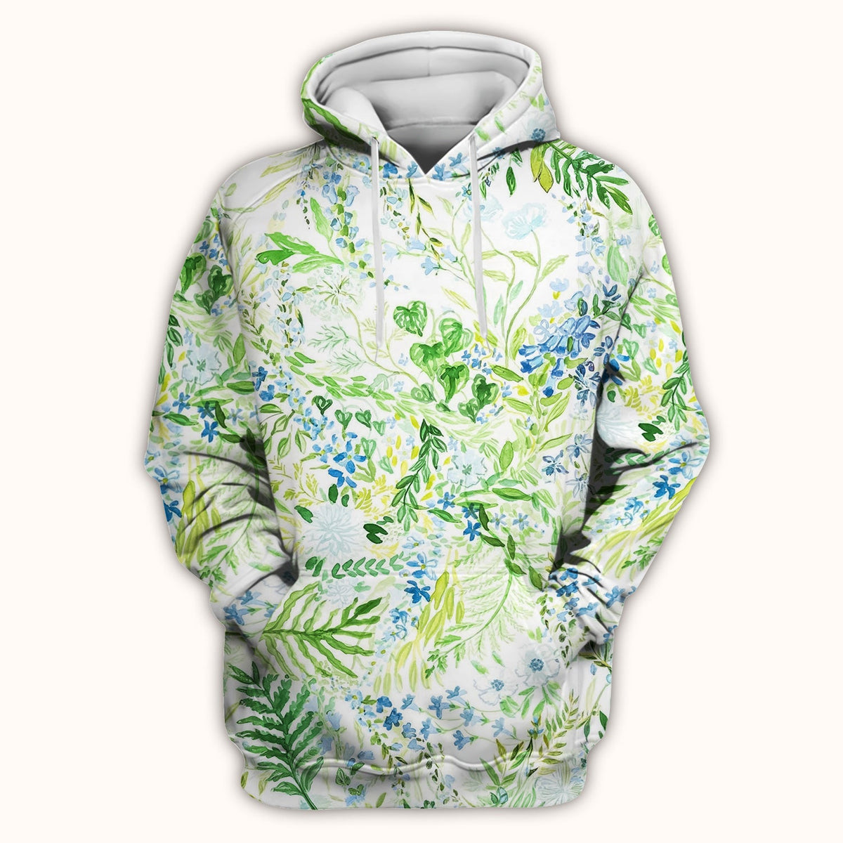 Green Botanical Floral Nurse Scrub Top