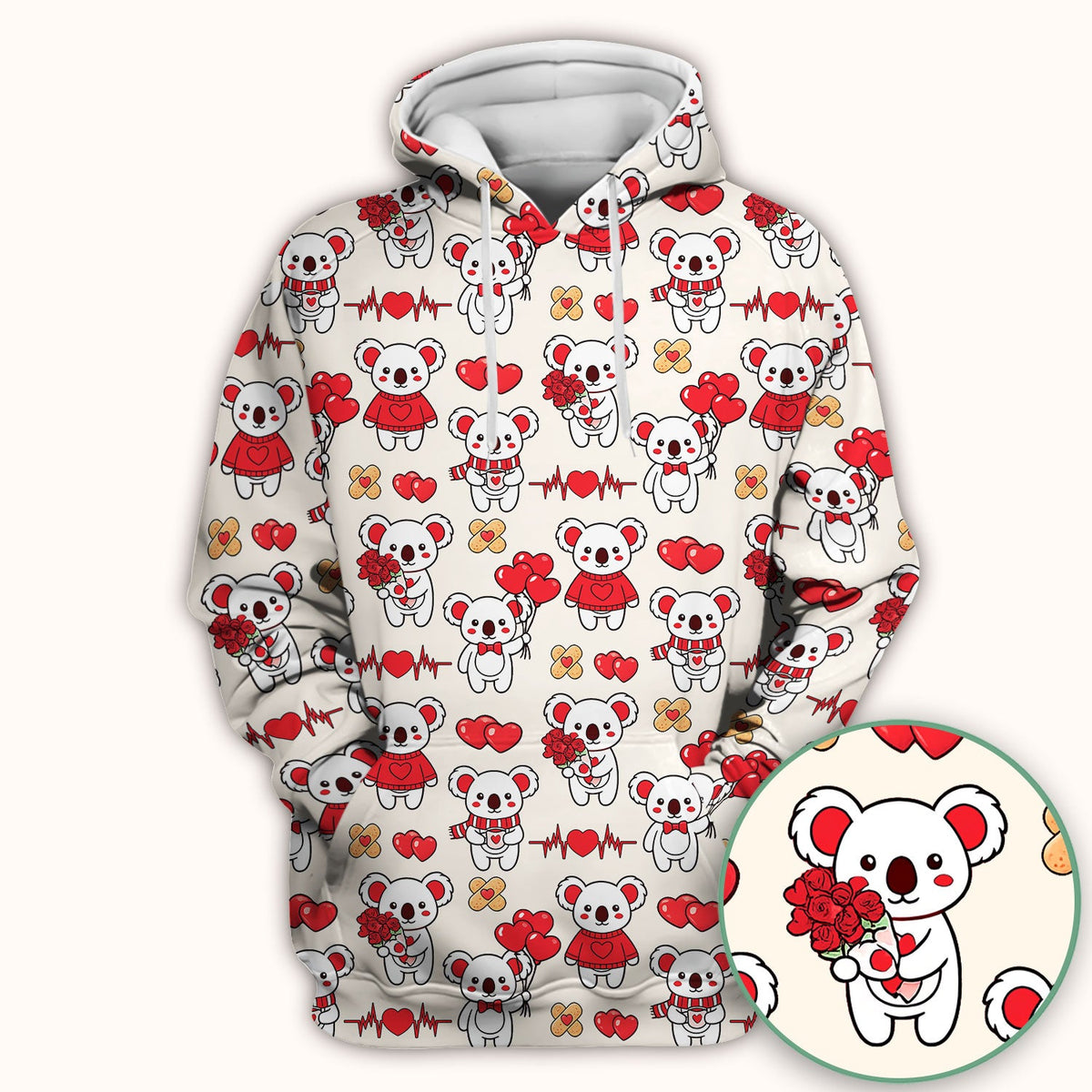 Sweet Koala Scrub Top - Valentines Day Gift For Nurse