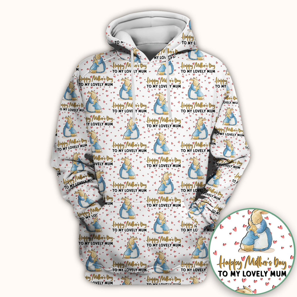 Mothers Day Bunny Love Nurse Scrub Top