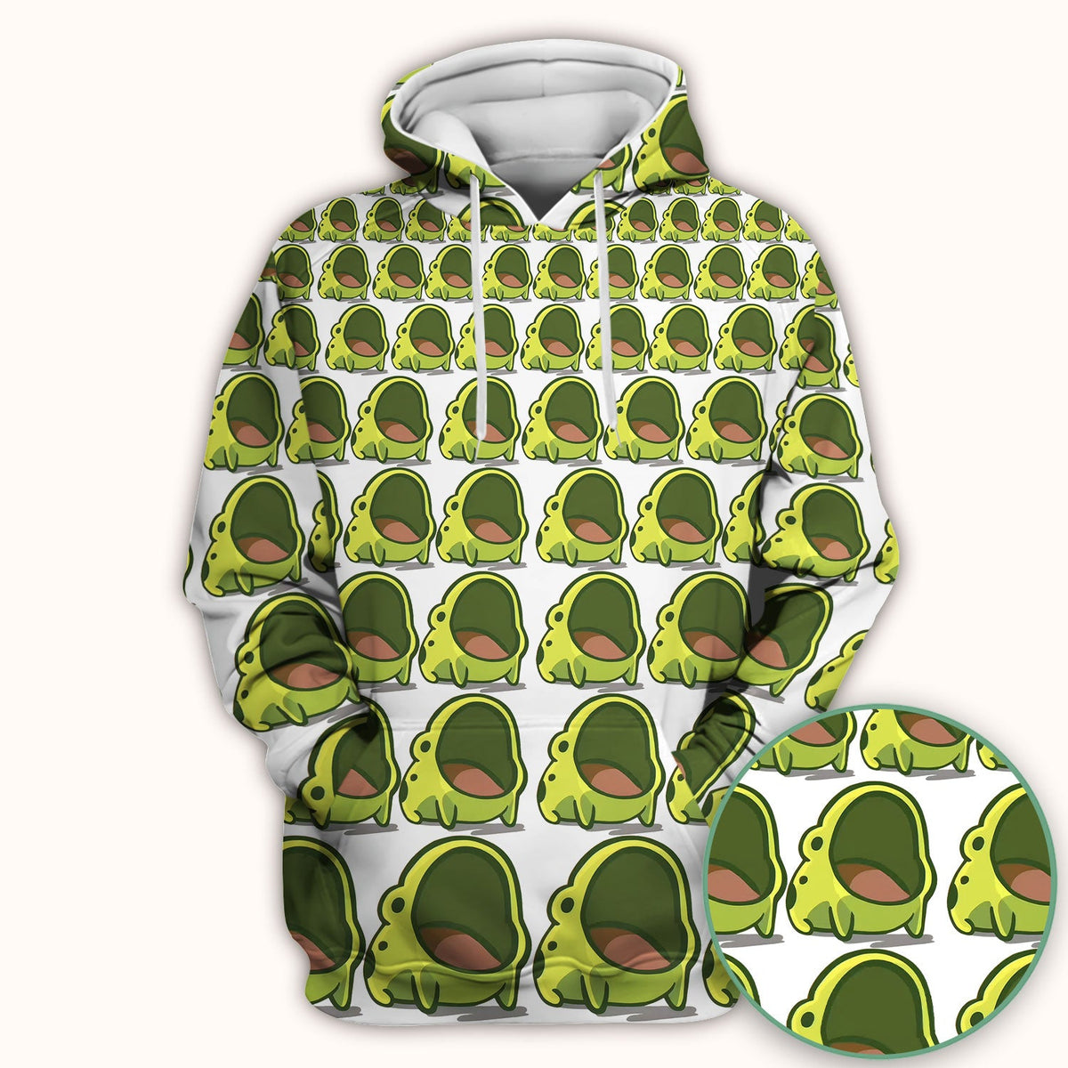 Green Frog Cartoon Nurse Scrub Top