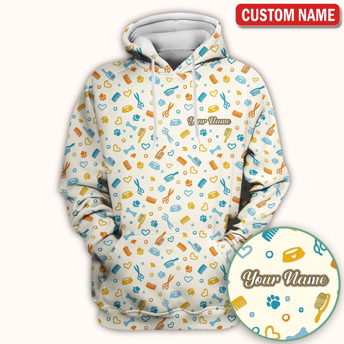 Personalized Dog Cat Grooming Nurse Scrub Top