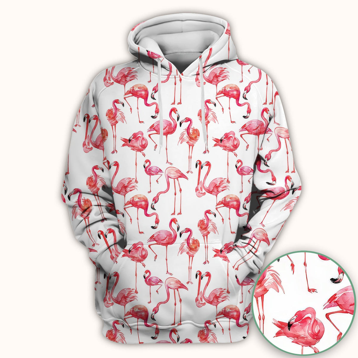 Pink Flamingo Tropical Bird Pattern Nurse Scrub Top, Comfortable Scrubs for Nurses