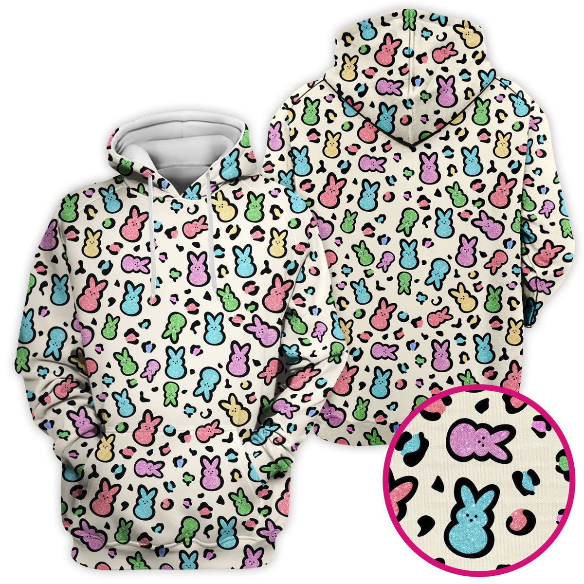 Pastel Bunny Nurse Scrub Top