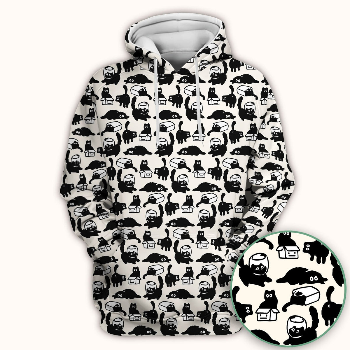 Dark Playful Cat Nurse Scrub Top