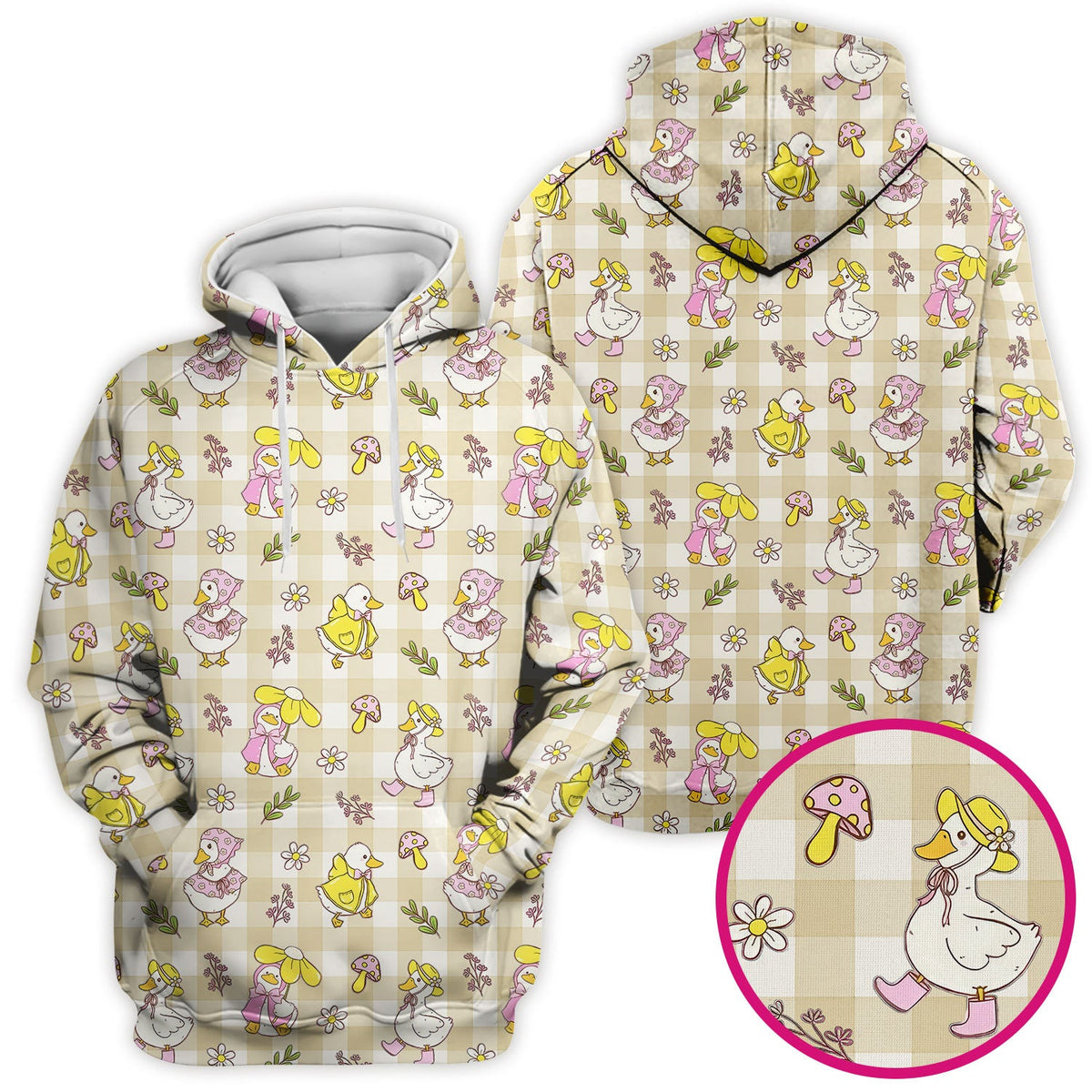 Duck Outfit Gingham Nurse Scrub Top