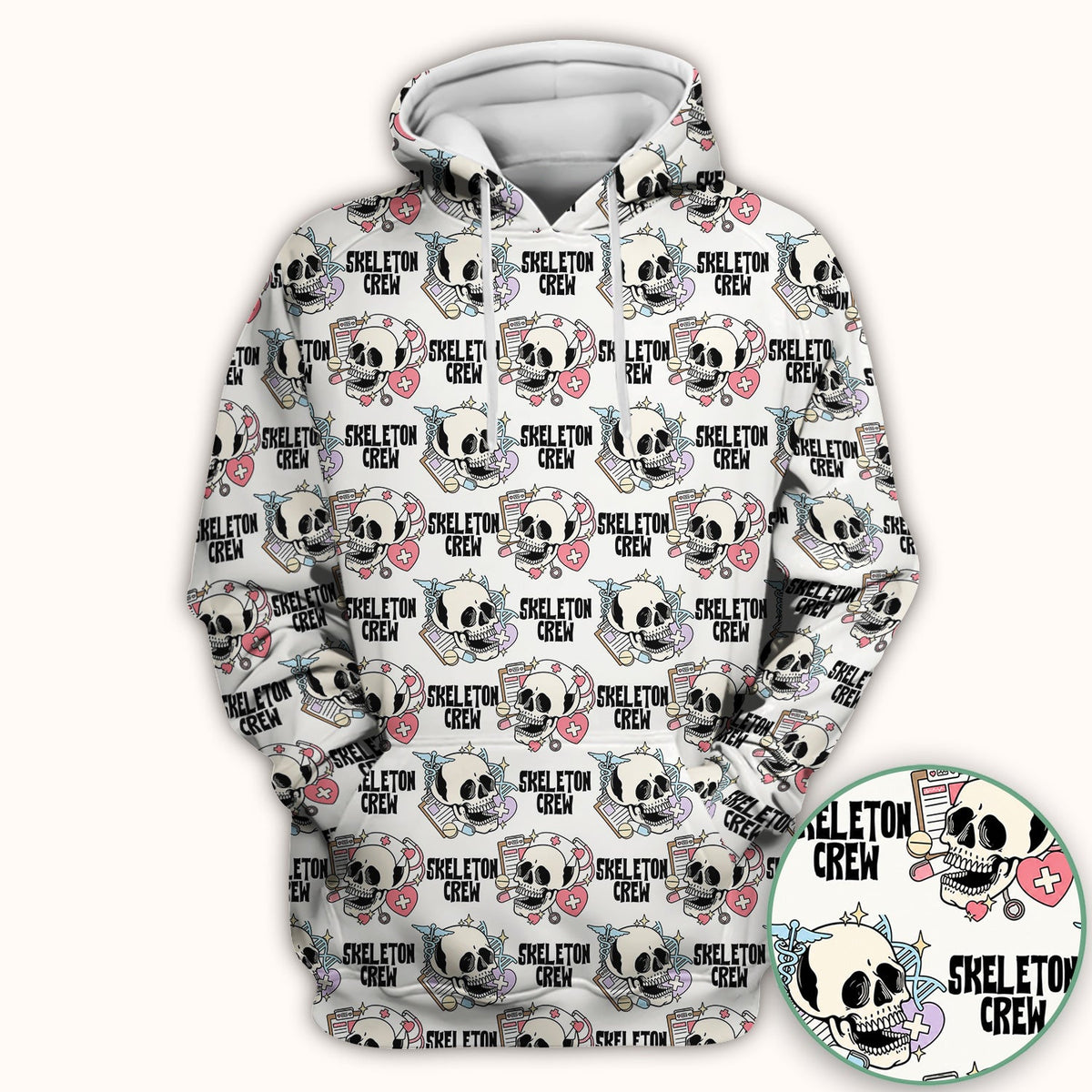 Skeleton Crew Nurse Scrub Top - Halloween Gift
