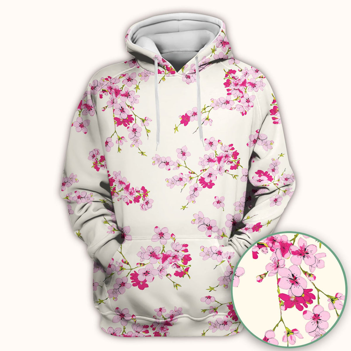 Elegant Cherry Blossom Nurse Scrub Top