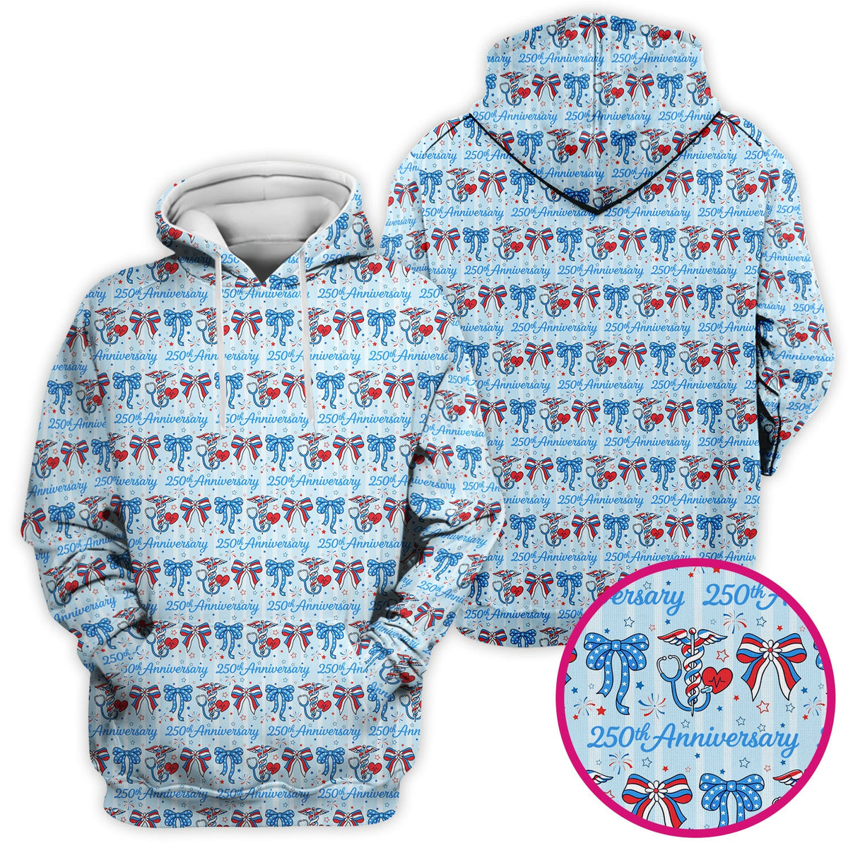250th Anniversary Nurse Ribbon Heart Scrub Top