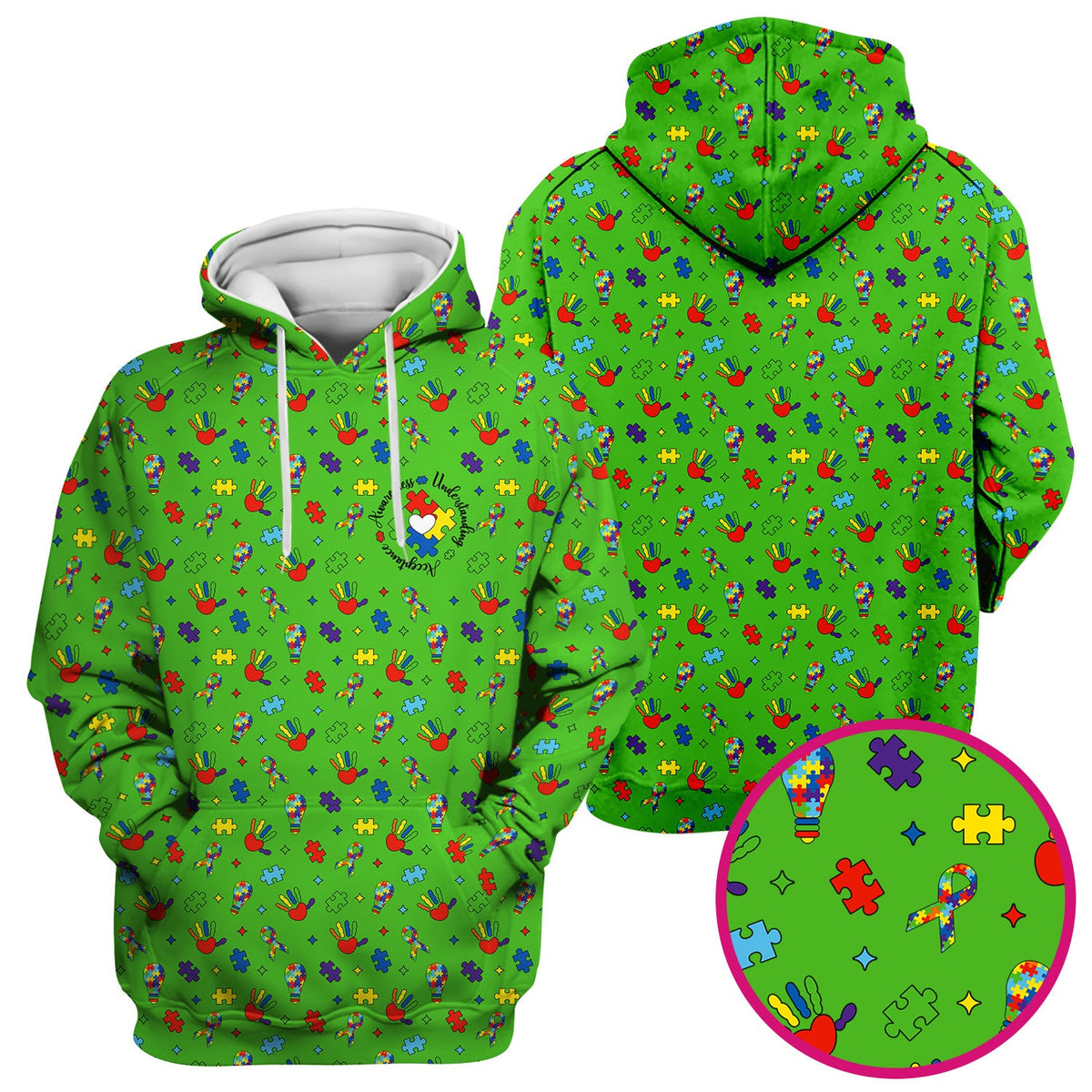 Autism Awareness Colorful Puzzle Nurse Scrub Top