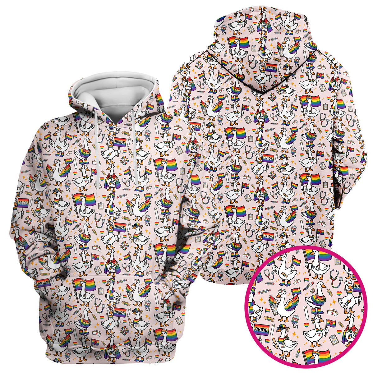 LGBT Pride Nurse Duck Scrub Top