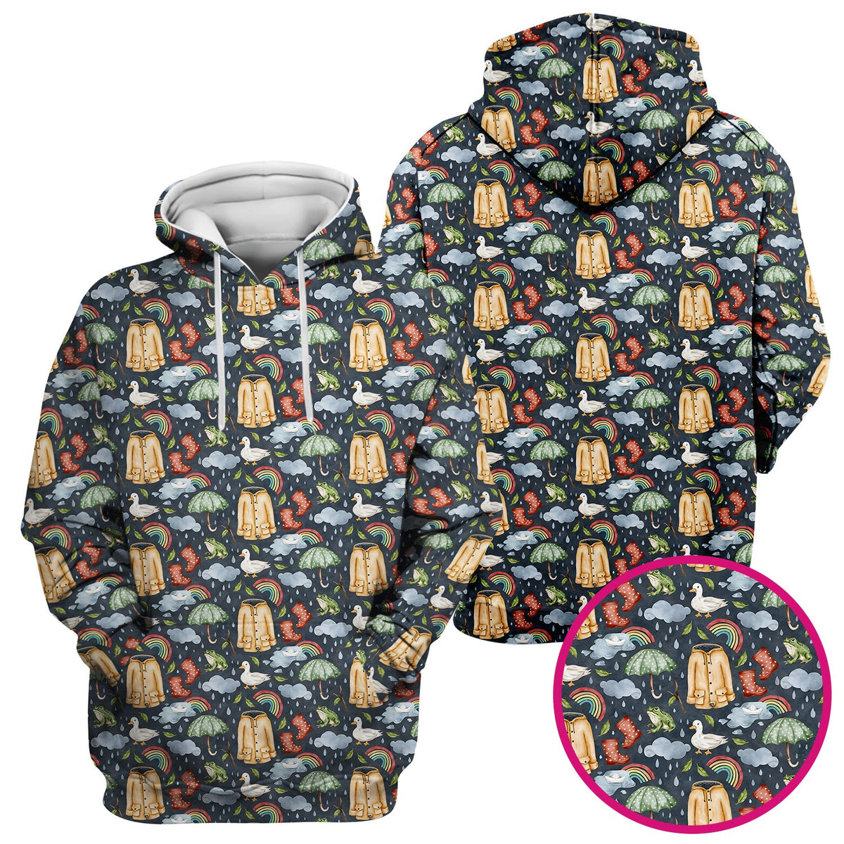 Rainy Day Ducks & Frog Nurse Scrub Top