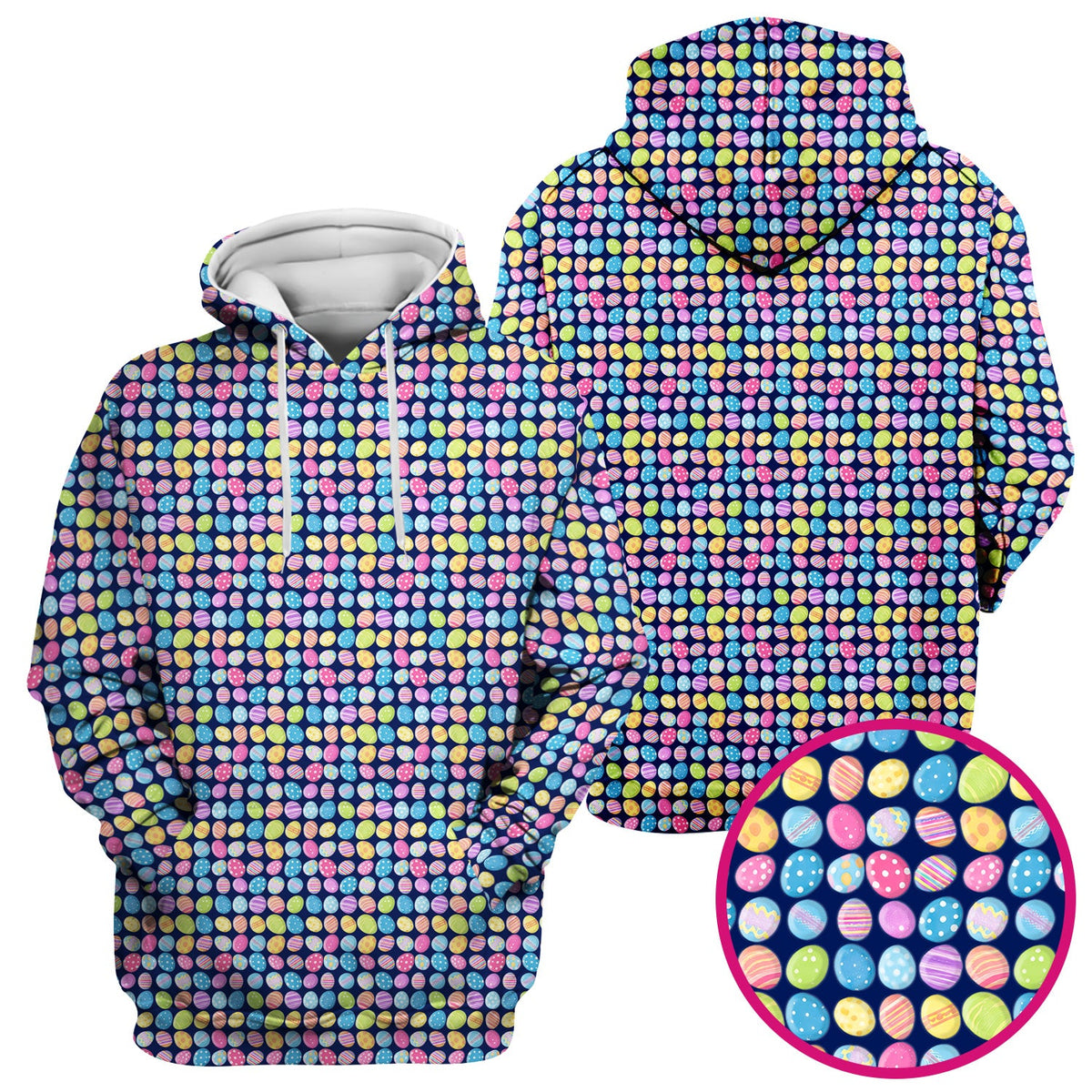 Colorful Easter Eggs Pattern Scrub Top, Comfortable Scrubs for Nurses