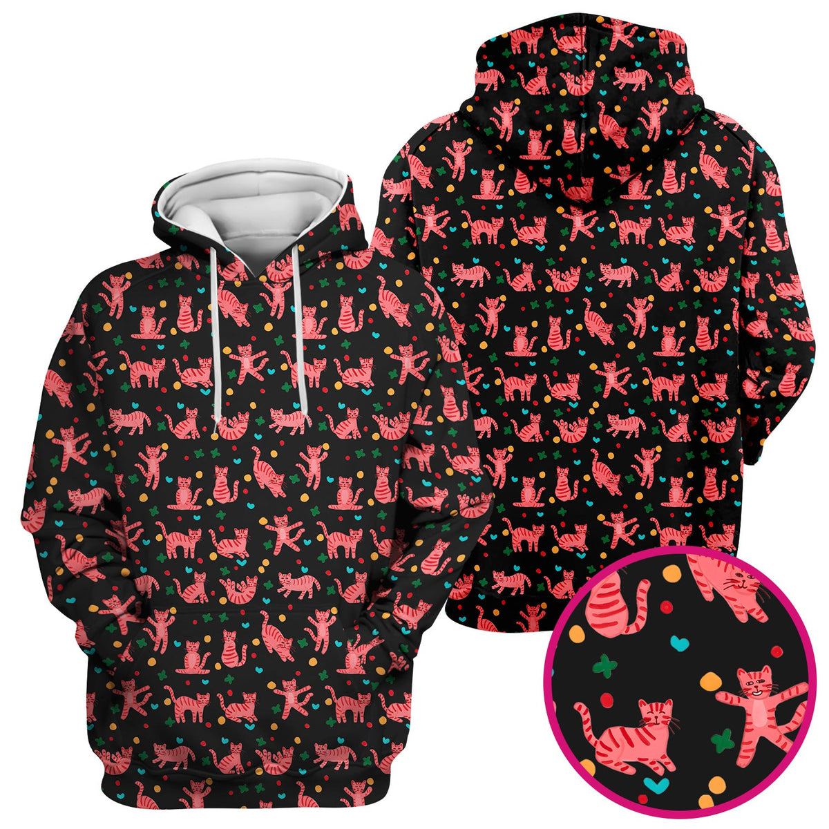 Pink Cat Nurse Scrub Top
