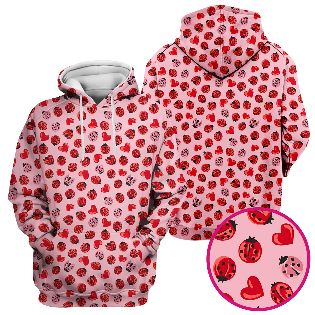 Ladybug Red Heart Nurse Scrub Top