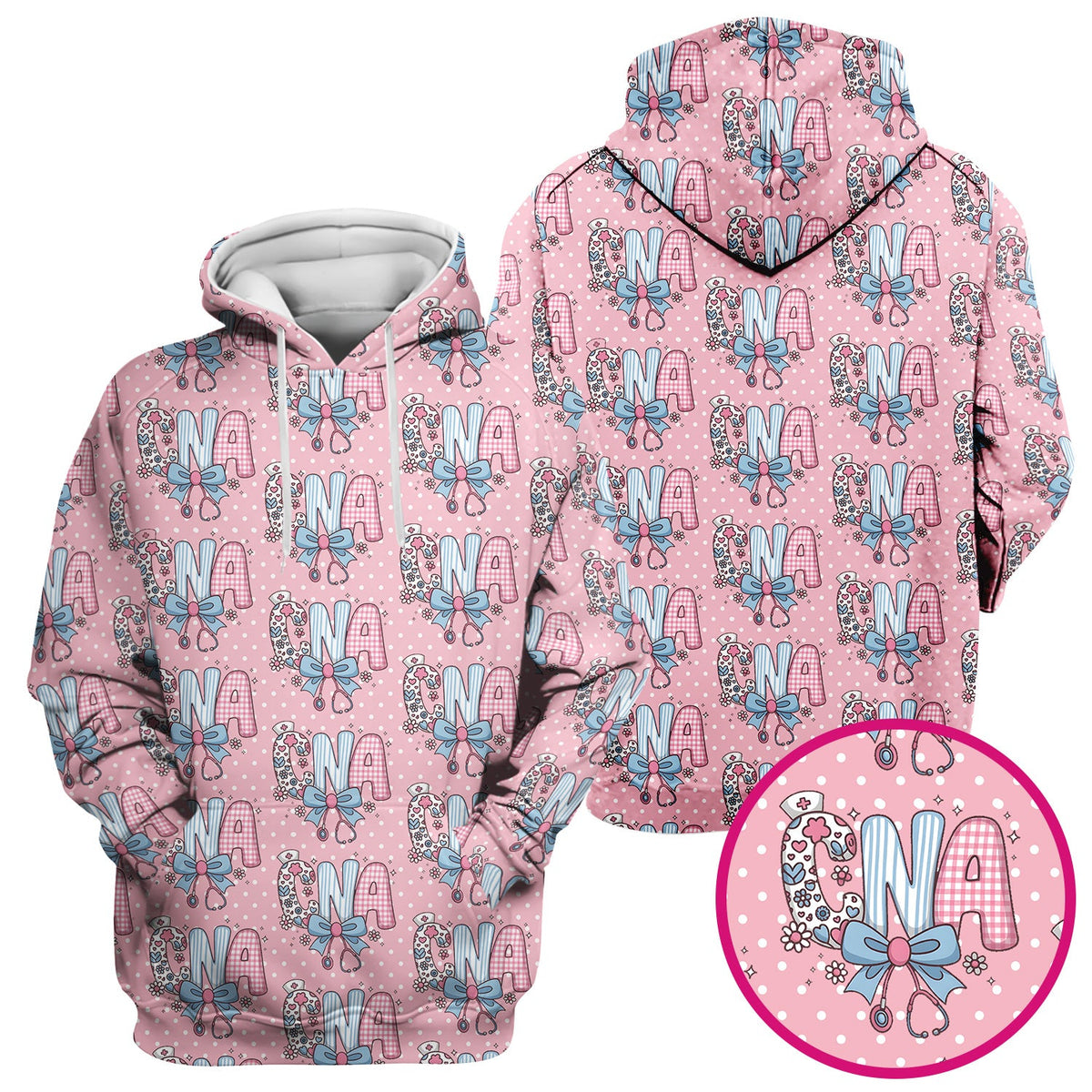 Floral Bow Nurse Scrub Top