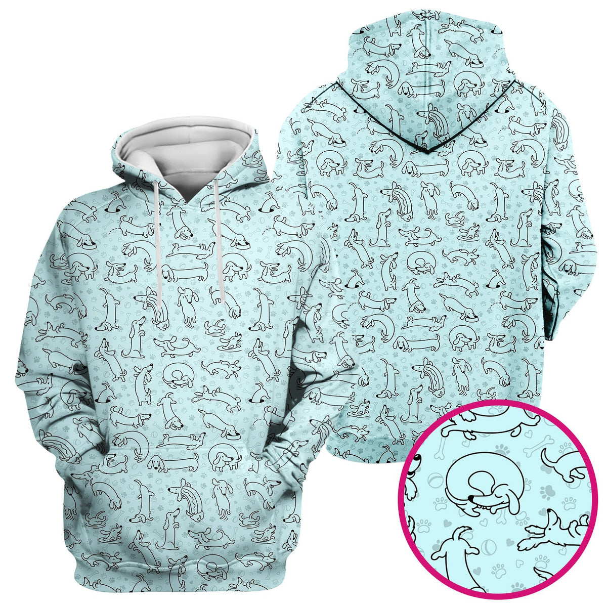 Dachshund Line Art Nurse Scrub Top