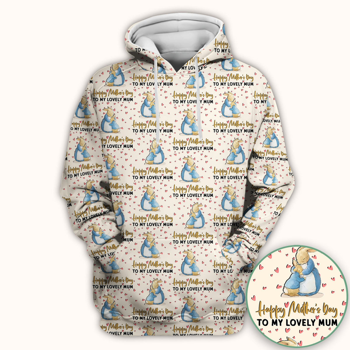 Mothers Day Bunny Love Nurse Scrub Top