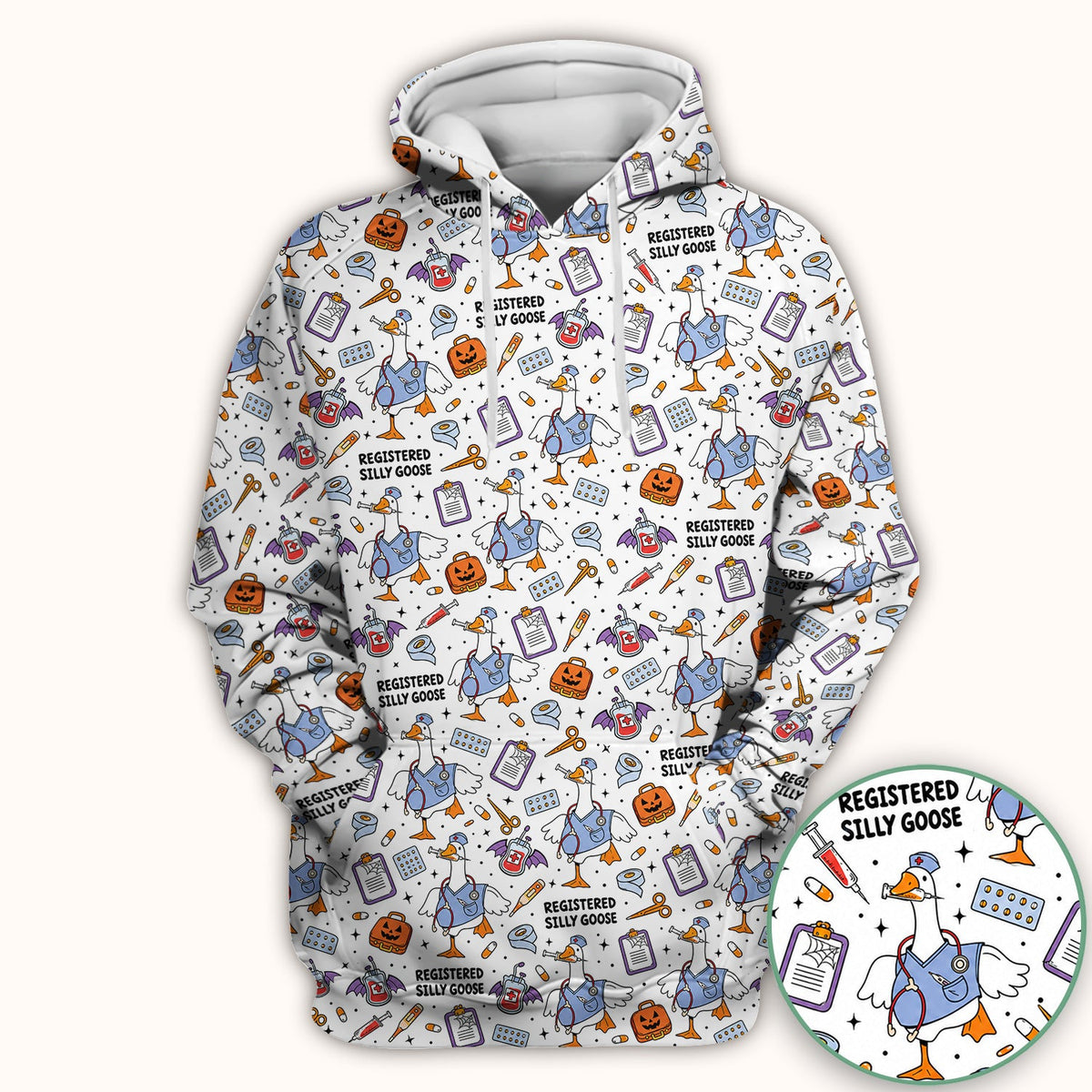 Registered Silly Goose Nurse Scrub Top - Halloween Gift