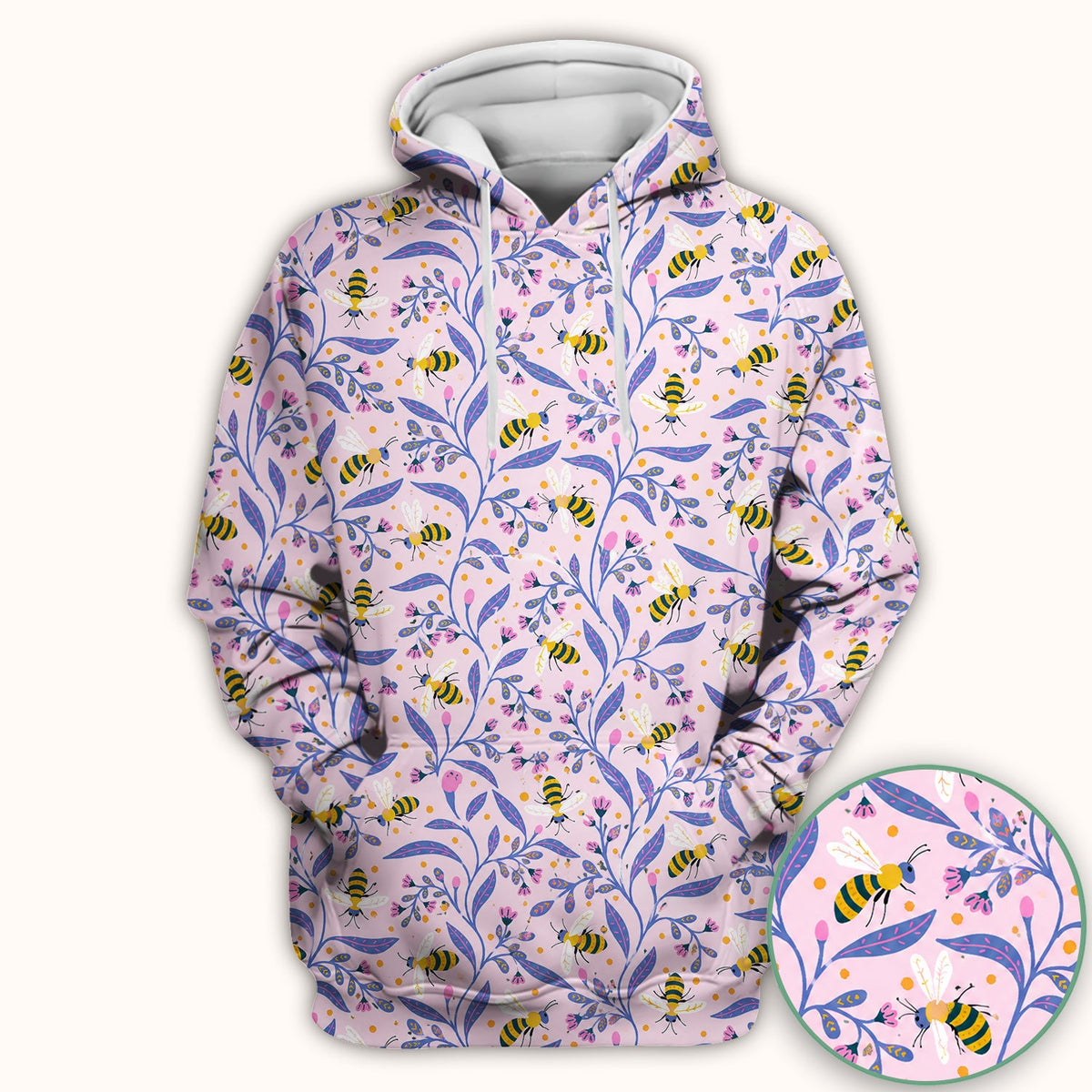 Cute Bumble Bee Floral Nurse Scrub Top