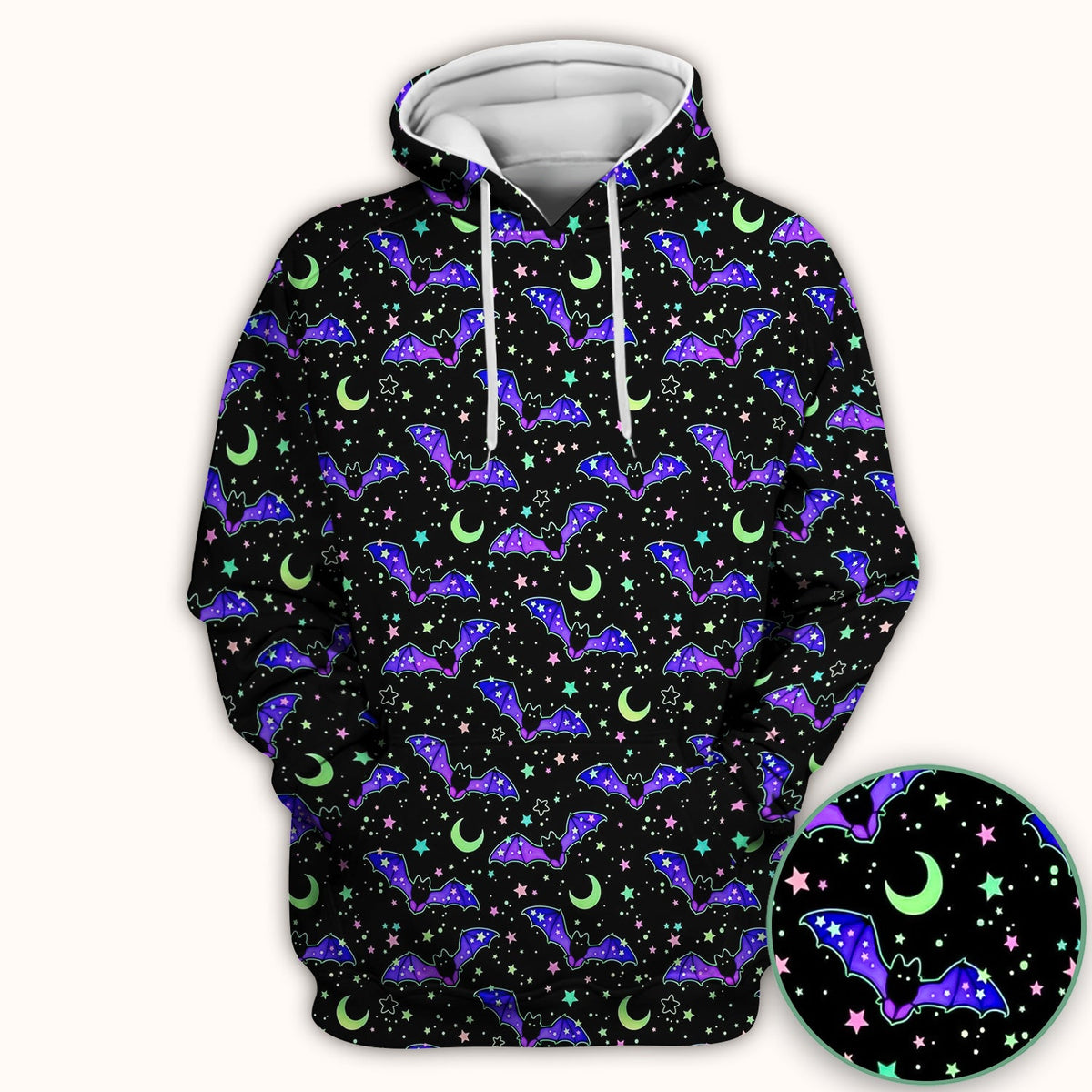 Spooky Celestial Bat Nurse Scrub Top