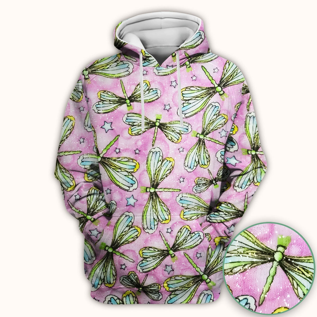 Dragonfly Pink Starry Nurse Scrub Top