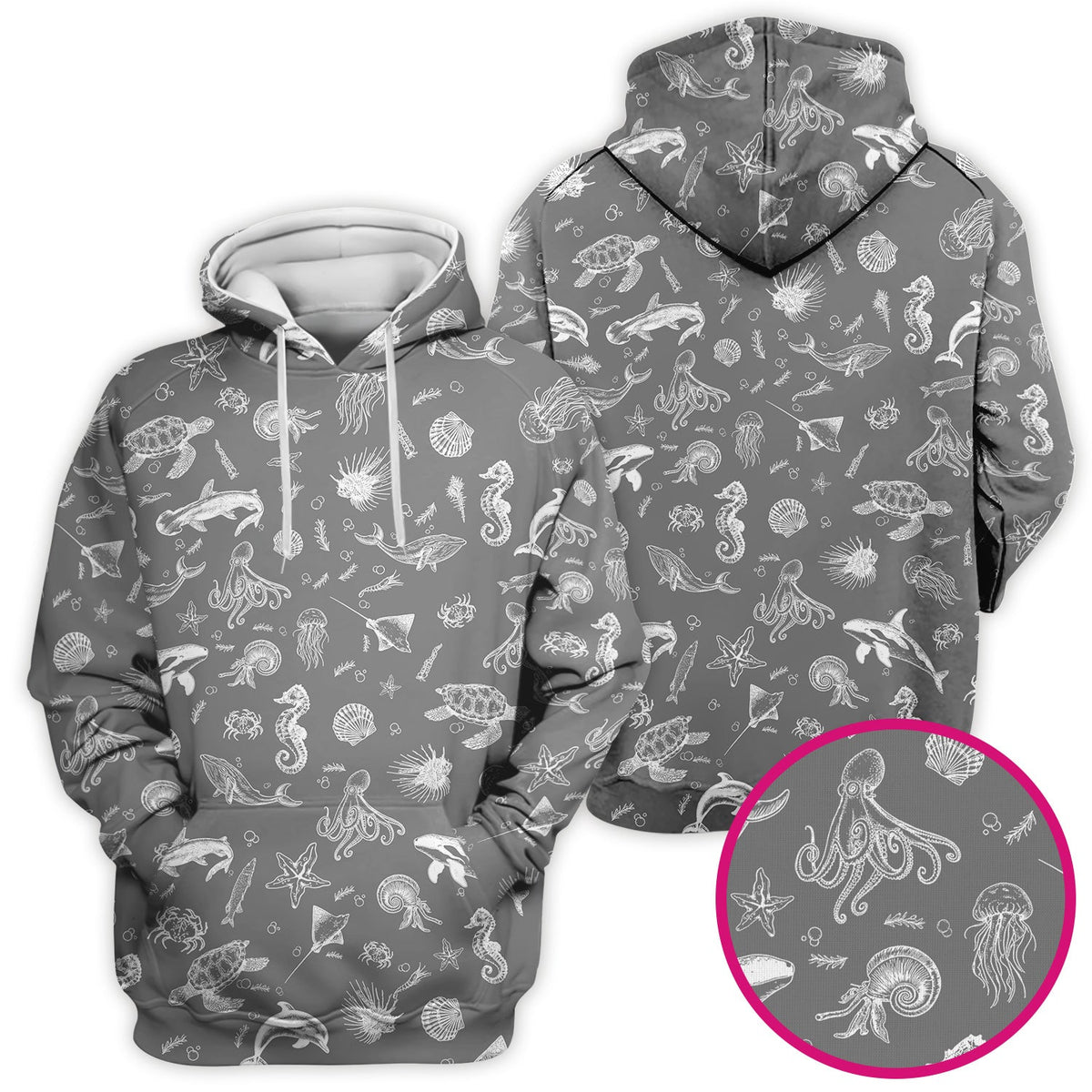 Marine Sea Life Nurse Scrub Top