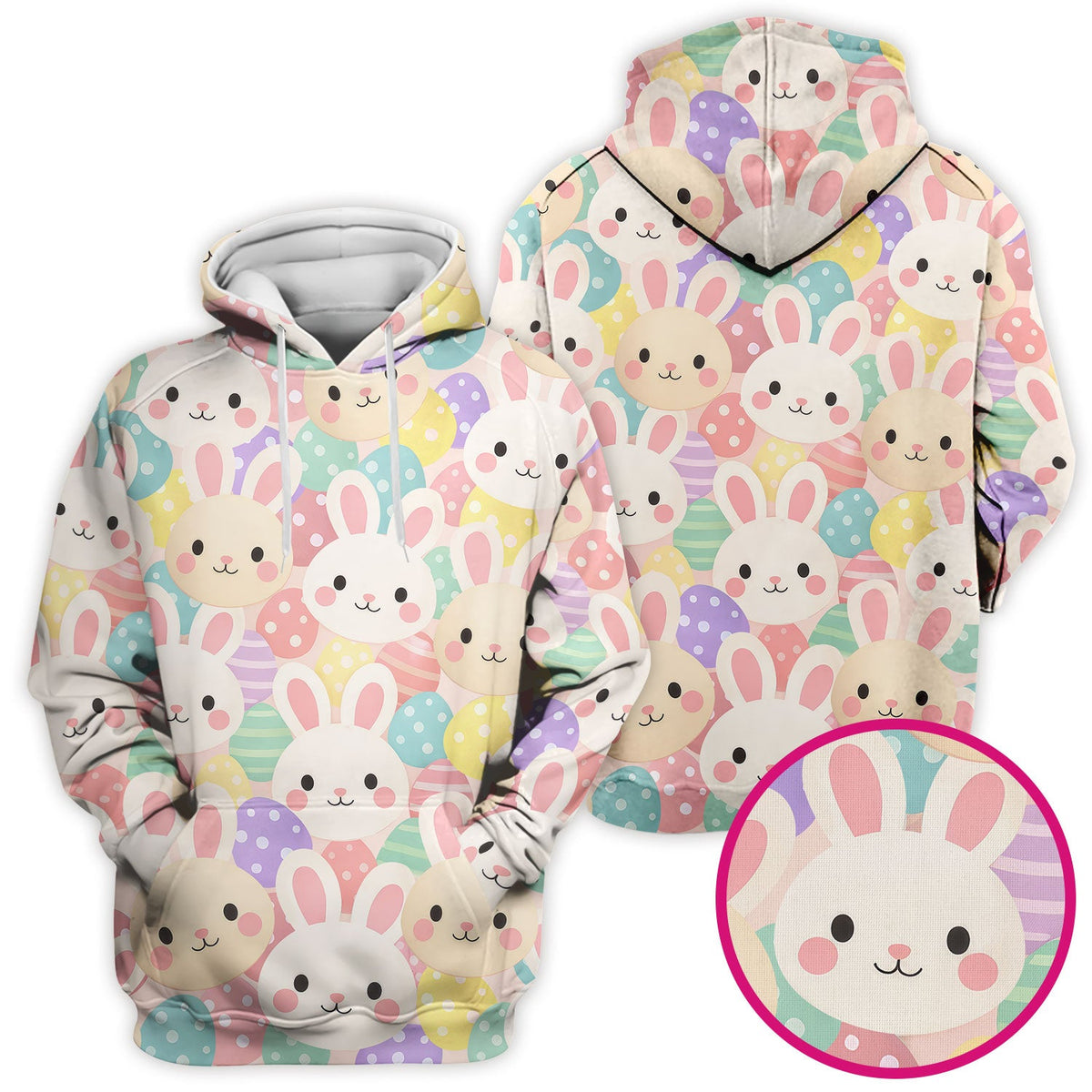 Pastel Bunny Easter Eggs Nurse Scrub Top
