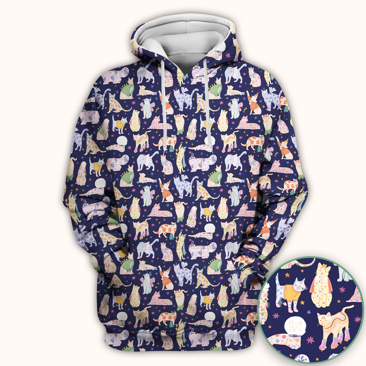 Colorful Cats Nurse Scrub Top