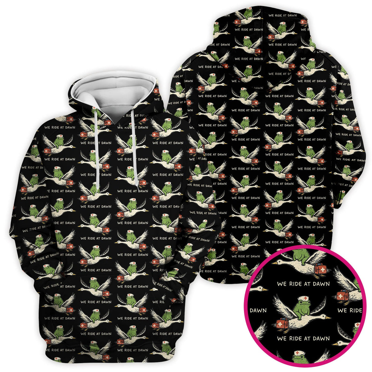 Frog Riding Goose Nurse Scrub Top