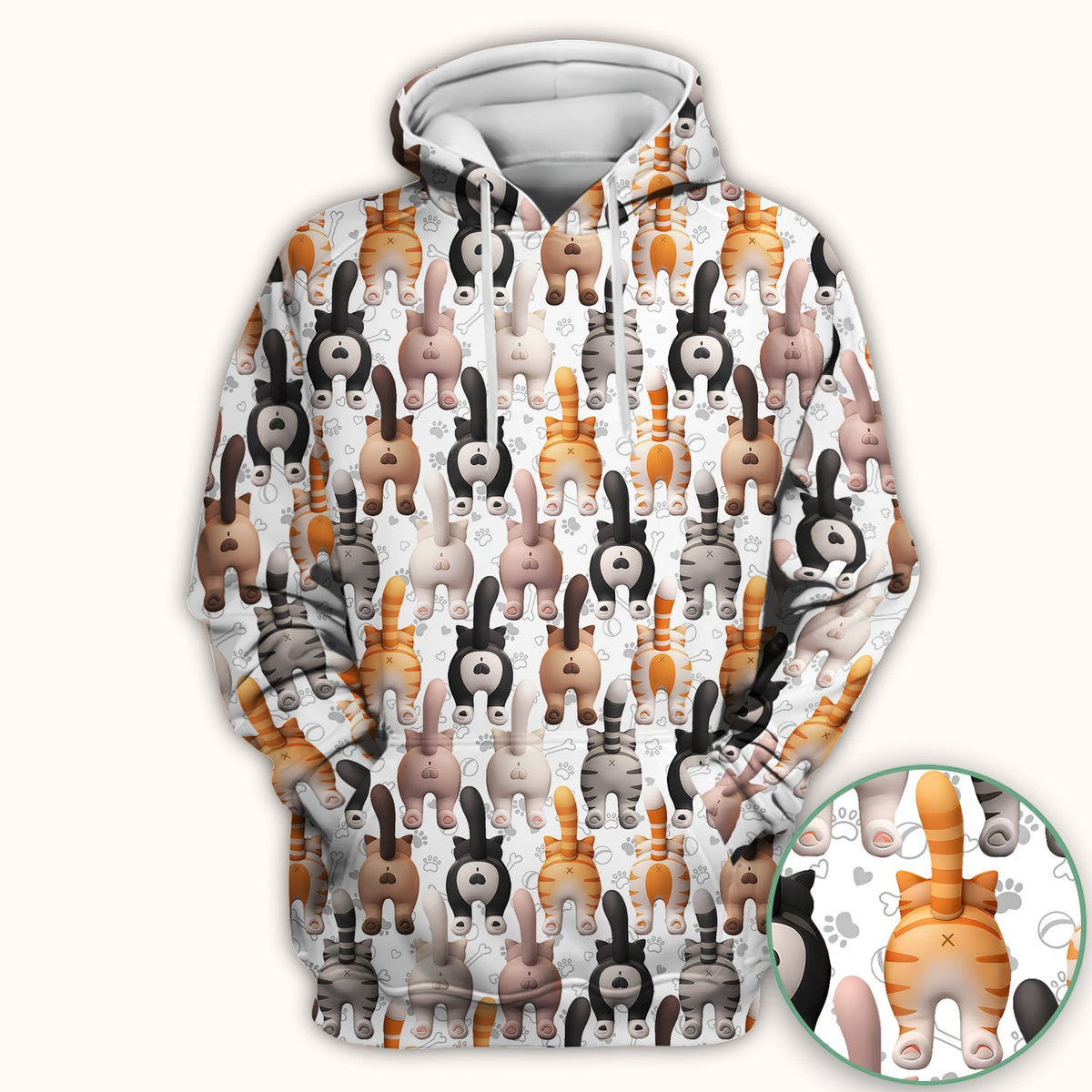 Cat Butt Paw Print Nurse Scrub Top