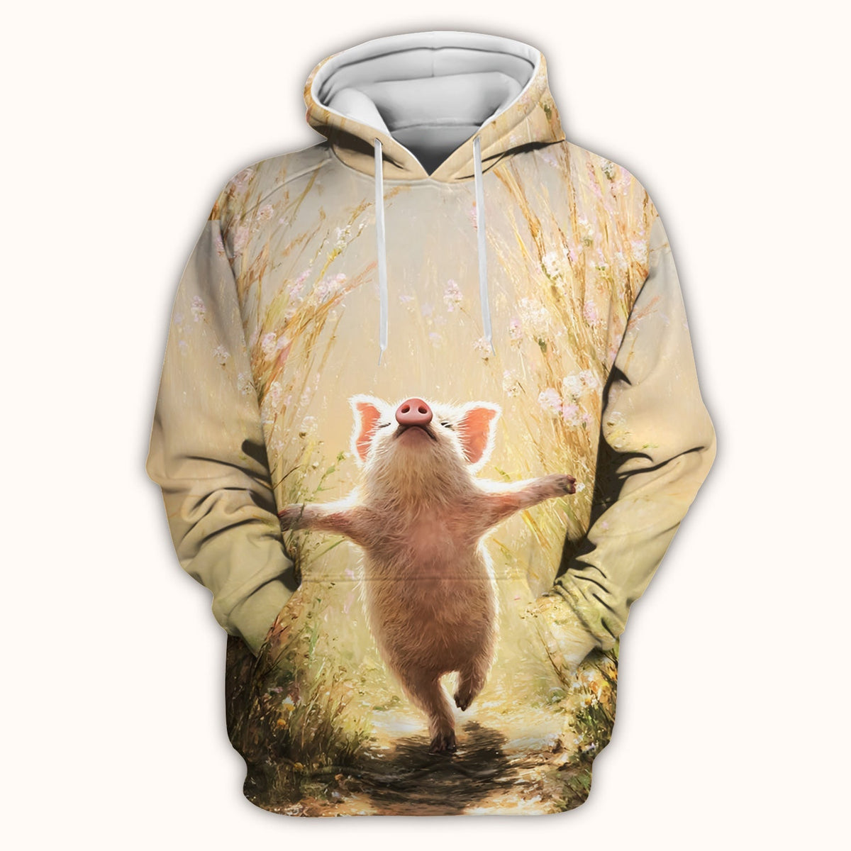 Pig Running Meadow Nurse Scrub Top