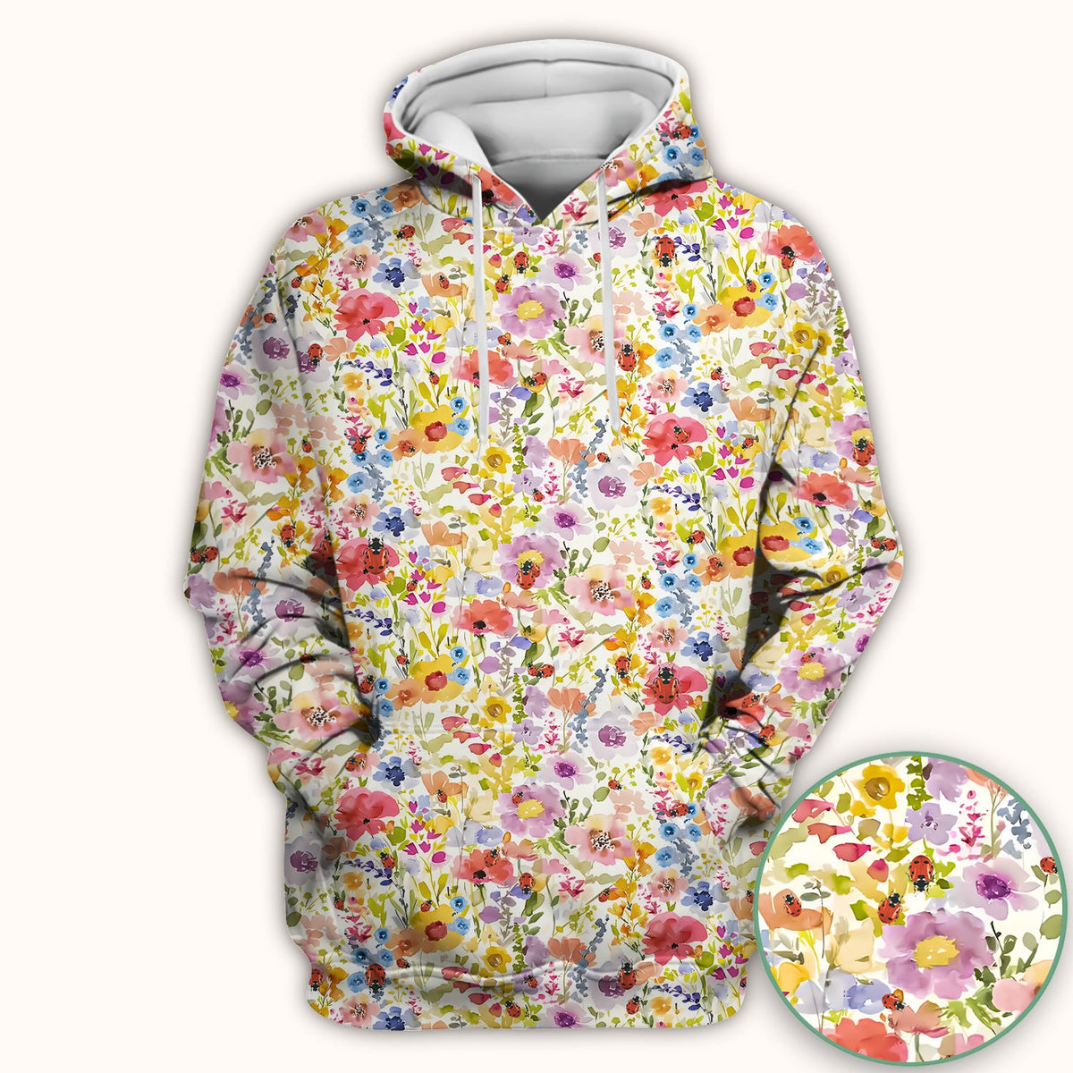 Wildflower Ladybug Garden Nurse Scrub Top