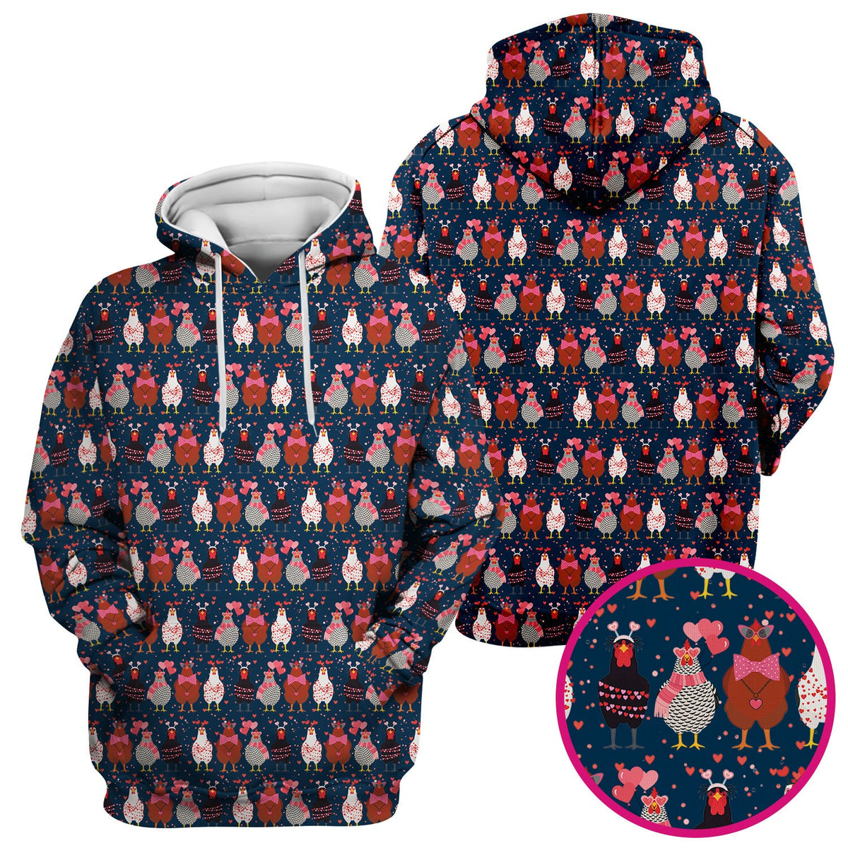 Funny Chicken Valentine Scrub Top, Chicken Pattern Scrub Shirt For Nursing, Valentine Gift For Nurse