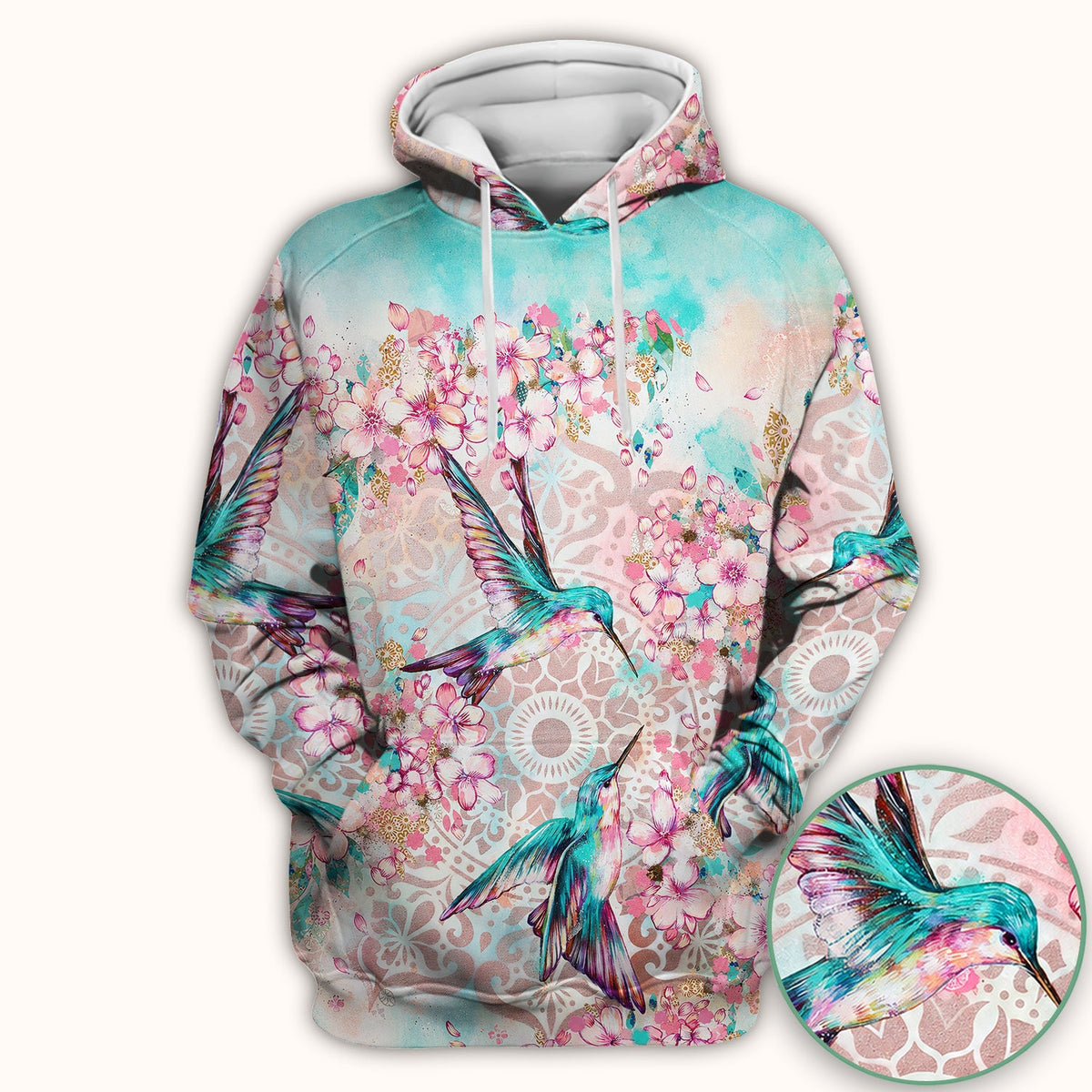 Hummingbird Cherry Blossom Nurse Scrub Top