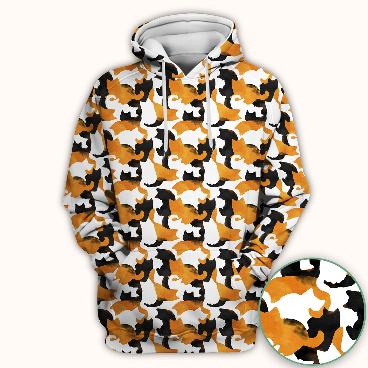 Calico Cat Silhouette Nurse Scrub Top