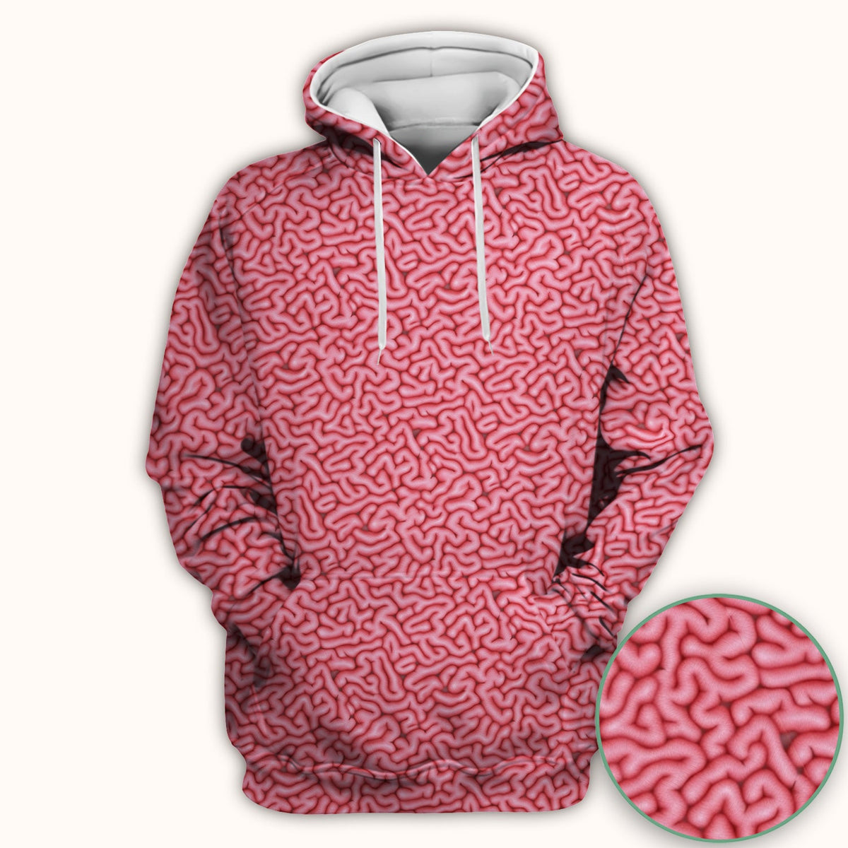 Pink Brain Anatomy Nurse Scrub Top