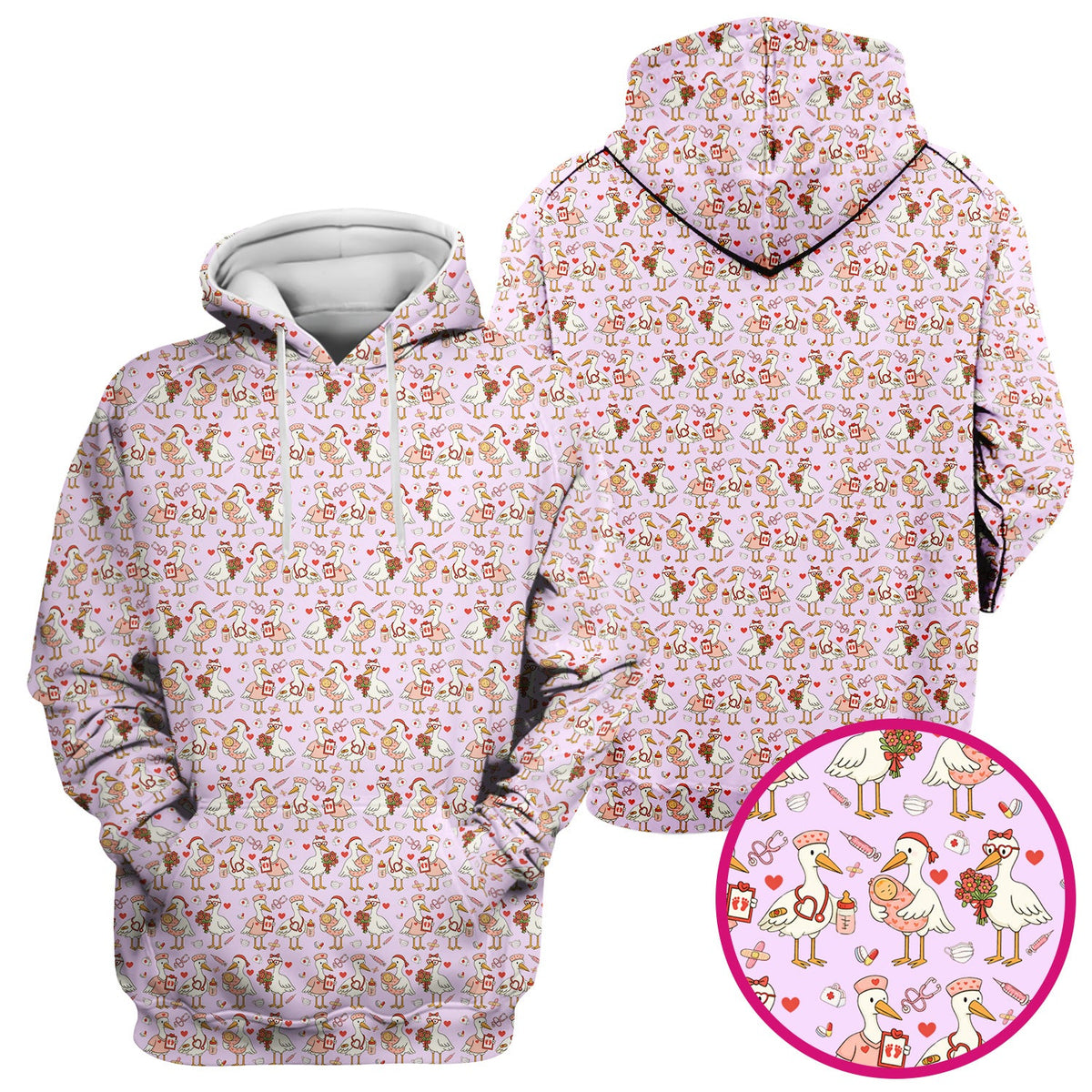 Valentine Goose Nurse Scrub Top