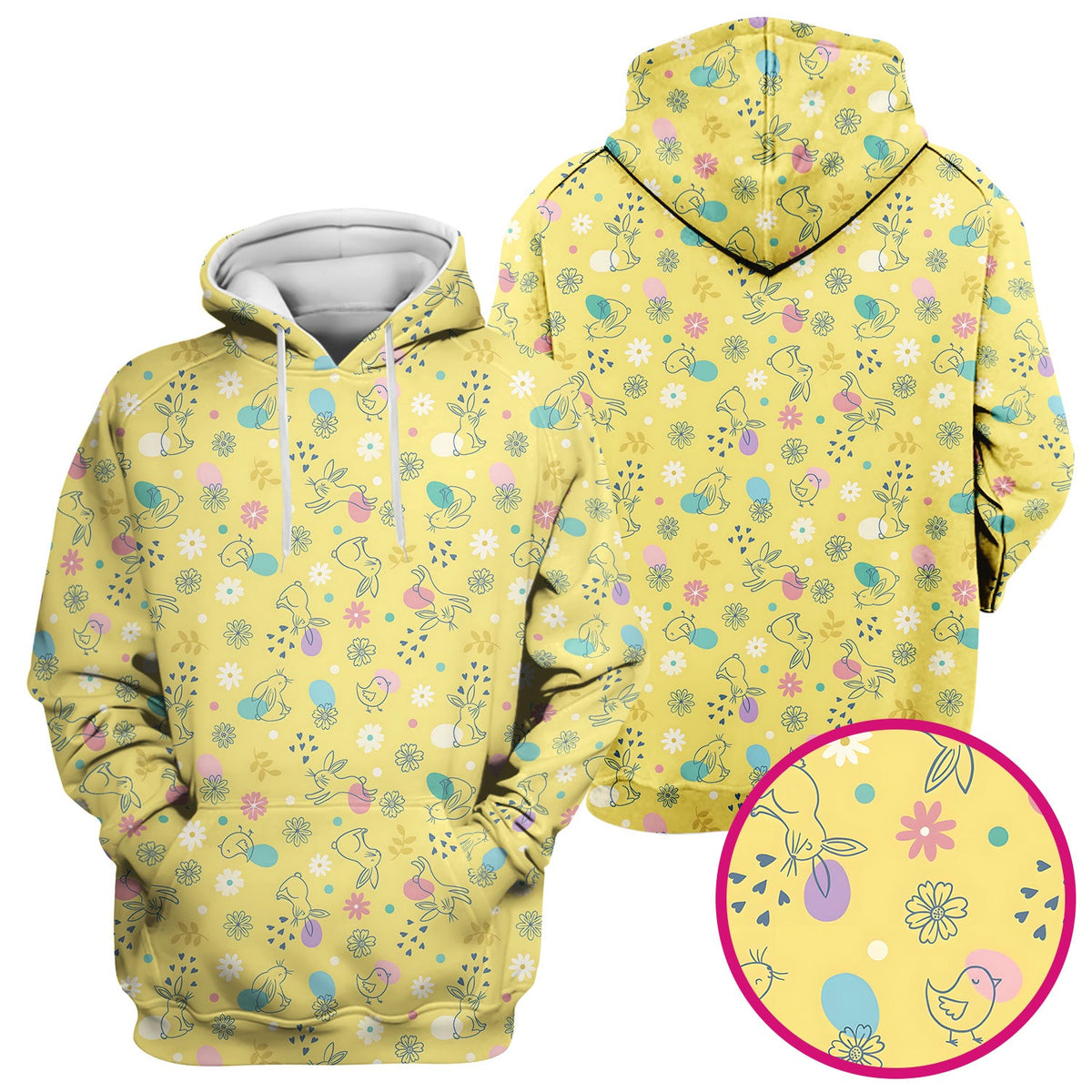 Whimsical Easter Bunny Eggs Nurse Scrub Top