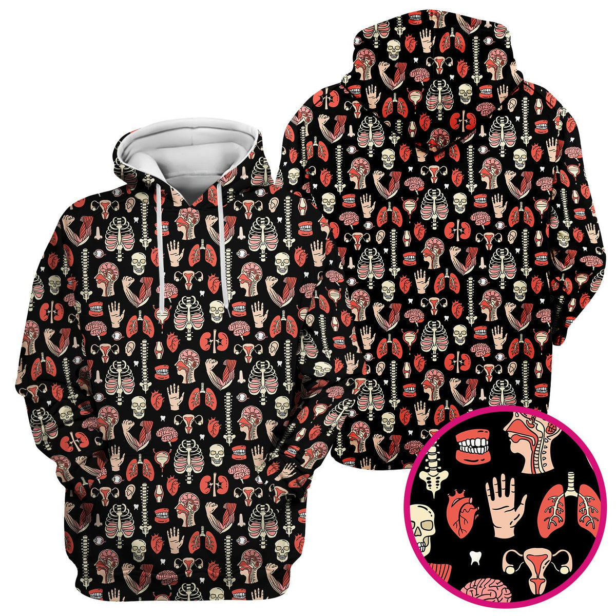 Human Anatomy Body Parts Nurse Scrub Top