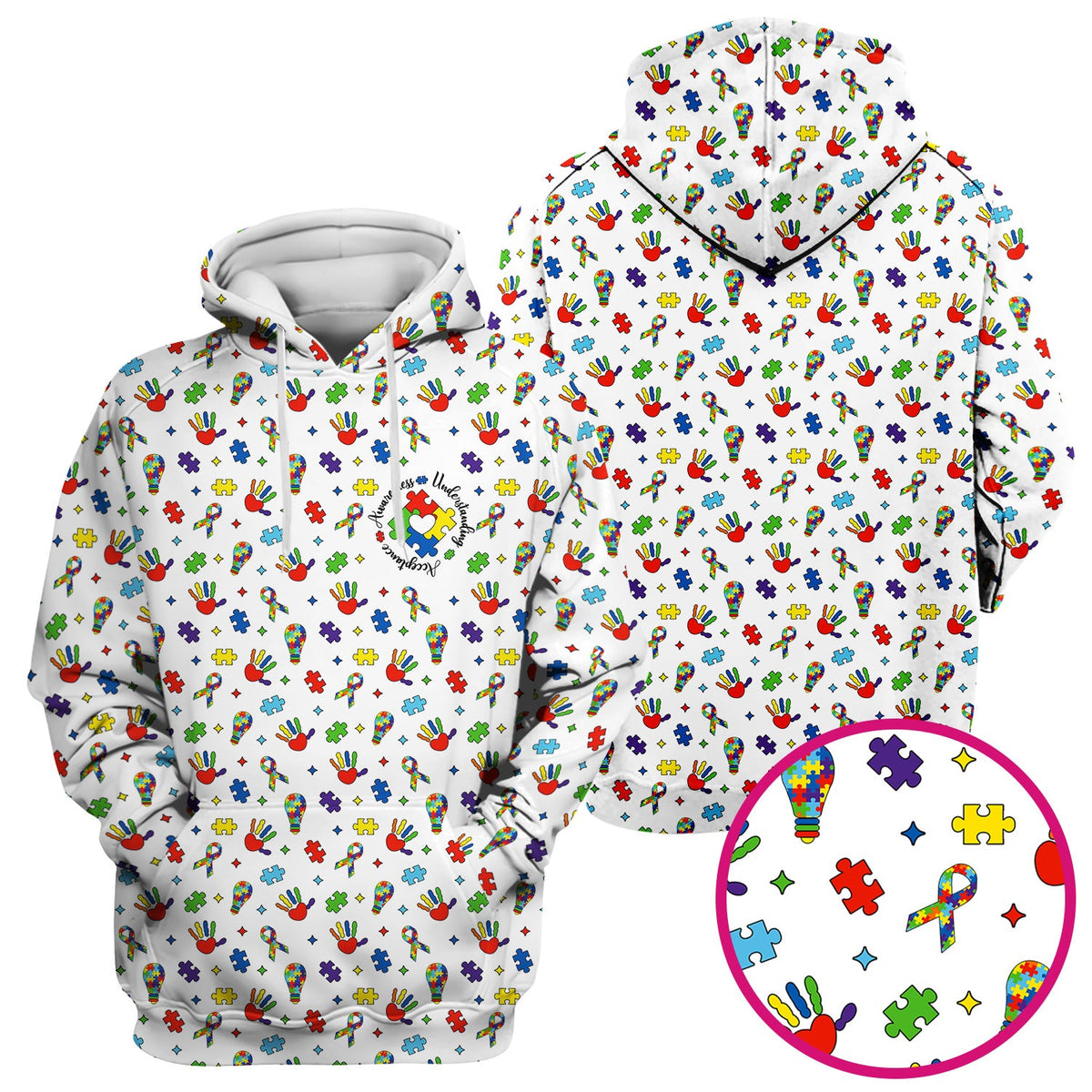 Autism Awareness Colorful Puzzle Nurse Scrub Top