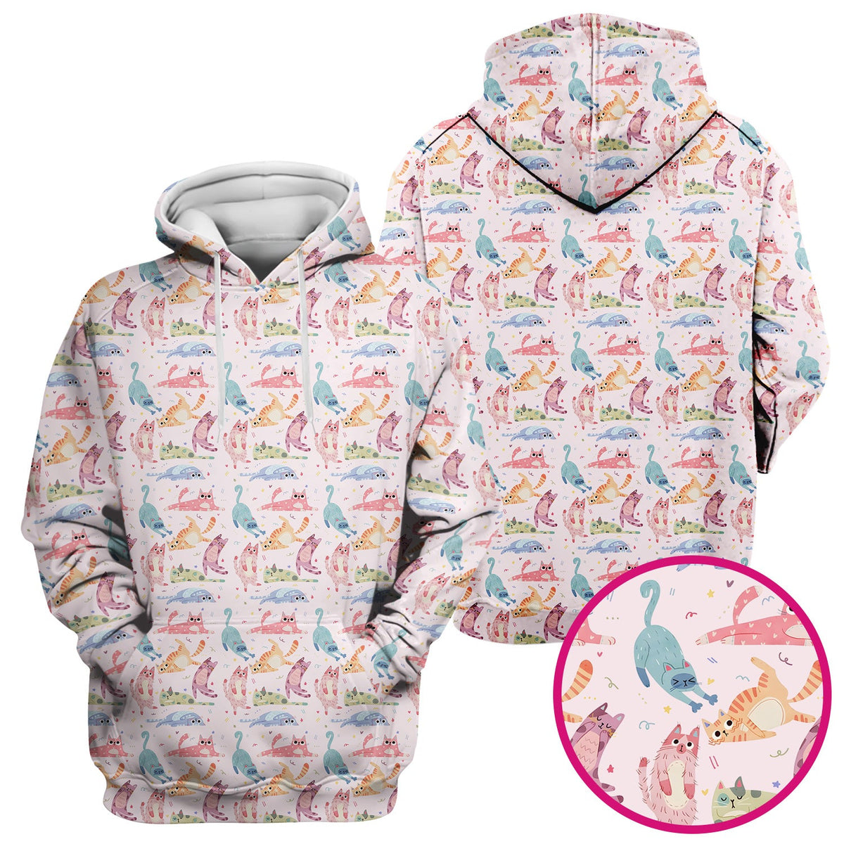 Pastel Cat Nurse Scrub Top