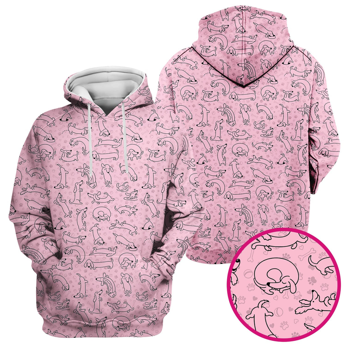 Dachshund Line Art Nurse Scrub Top