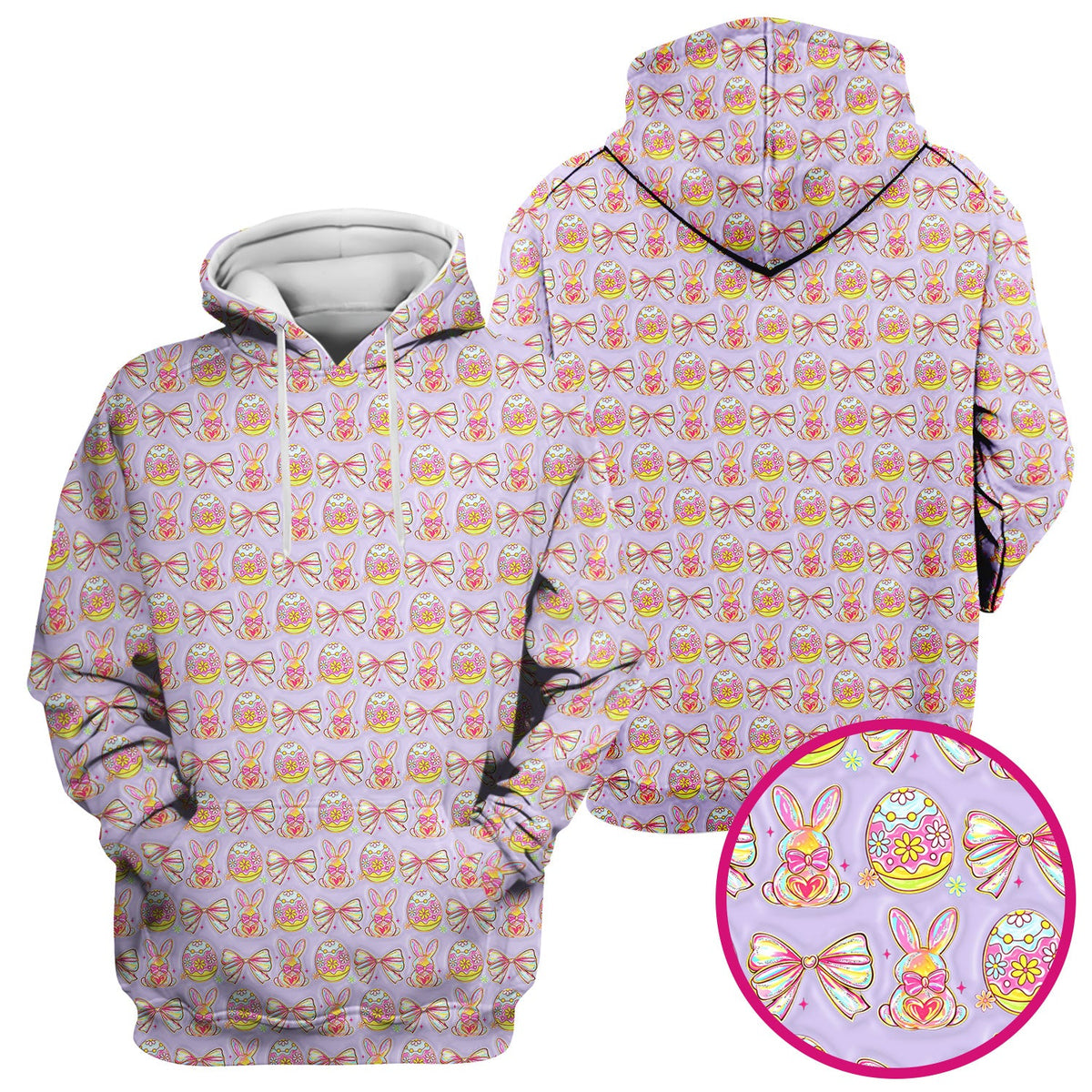 Bunny Pastel Egg Bow Nurse Scrub Top - Easter Gift