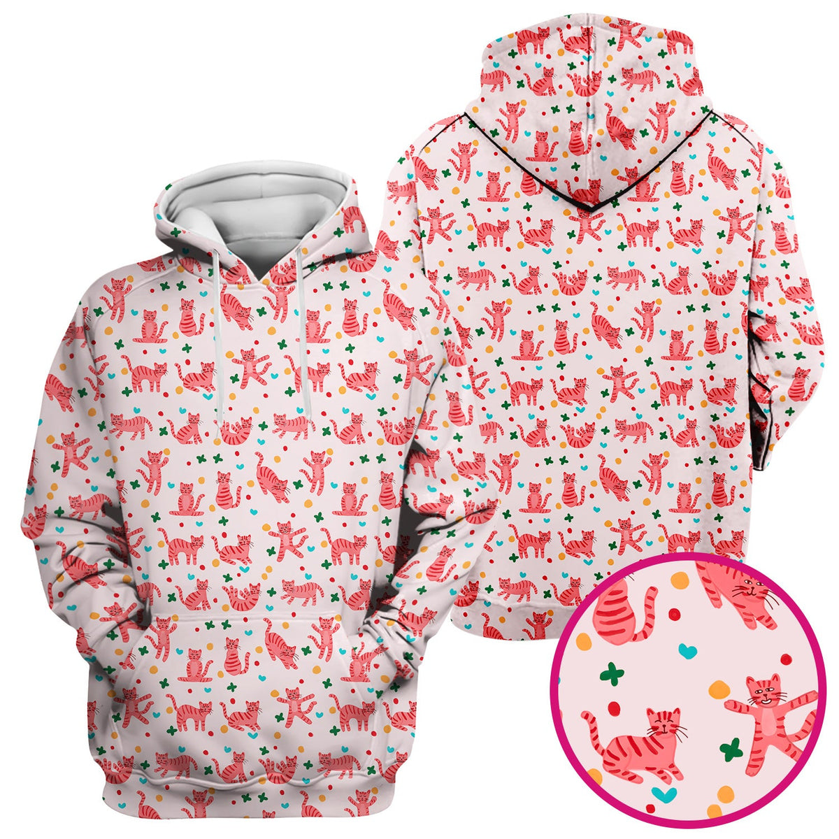 Pink Cat Nurse Scrub Top