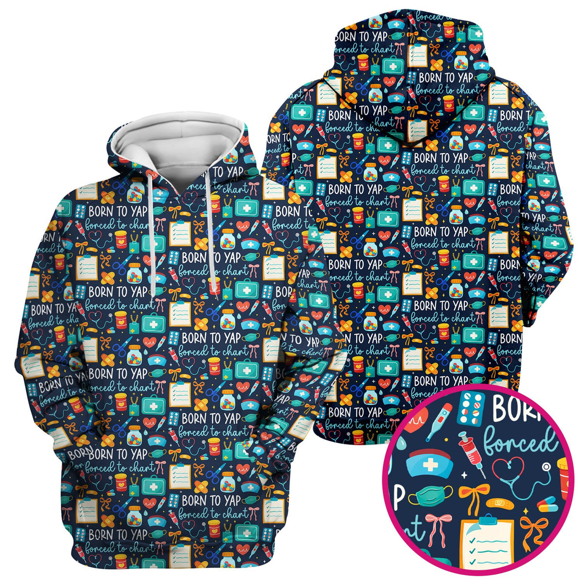 Born To Yap Medical Tools Nurse Scrub Top