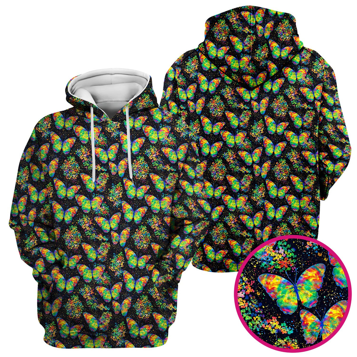 Rainbow Butterfly Galaxy Nurse Scrub Top