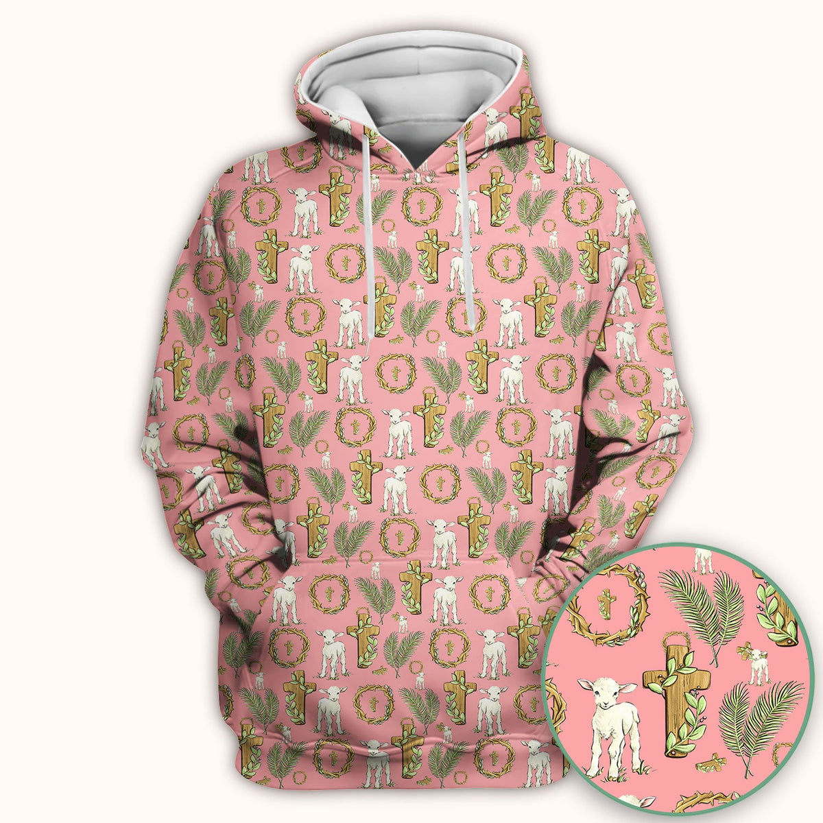 Faith Lamb Cross Nurse Scrub Top